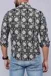 Shop_Arihant Rai Sinha_Black Cotton Floral Print Collared Shirt _at_Aza_Fashions