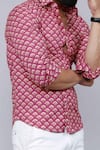 Shop_Aryavir Malhotra_Pink Cotton Floral Print Shirt _Online_at_Aza_Fashions