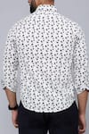 Shop_Aryavir Malhotra_White Cotton Bird Print Collared Shirt _at_Aza_Fashions