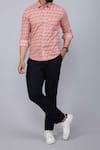 Buy_Arihant Rai Sinha_Peach Cotton Lotus Print Collared Shirt _Online_at_Aza_Fashions