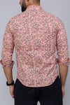 Shop_Arihant Rai Sinha_Peach Cotton Embroidery Floral Vine Print Shirt _at_Aza_Fashions