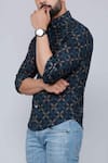 Buy_Arihant Rai Sinha_Blue Cotton Abstract Print Shirt _Online_at_Aza_Fashions