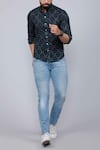 Shop_Arihant Rai Sinha_Blue Cotton Abstract Print Shirt 