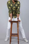 Buy_Arihant Rai Sinha_Green Cotton Floral Print Collared Shirt _Online_at_Aza_Fashions