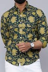 Buy_Arihant Rai Sinha_Green Cotton Floral Print Collared Shirt 
