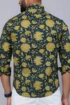 Shop_Arihant Rai Sinha_Green Cotton Floral Print Collared Shirt _at_Aza_Fashions