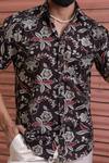 Shop_Arihant Rai Sinha_Black Cotton Floral Vine Print Collared Shirt _Online_at_Aza_Fashions
