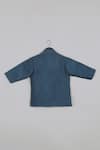 Shop_Little Brats_Blue Silk Beads, Embroidery Cheetah Threadwork Top With Pant _at_Aza_Fashions