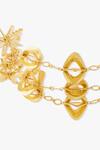 Joules By Radhika_Gold Plated Sculptural Floral Choker _Online_at_Aza_Fashions