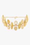 Shop_Joules By Radhika_Beige Gold Finish Elira Choker Necklace _at_Aza_Fashions