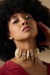 Buy_Joules By Radhika_Beige Gold Finish Elira Choker Necklace _at_Aza_Fashions