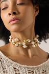 Buy_Joules By Radhika_Gold Plated Baroque Pearl Choker Necklace _Online_at_Aza_Fashions