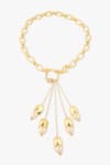 Shop_Joules By Radhika_Gold Plated Baroque Pearl Finish Necklace _at_Aza_Fashions