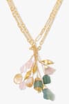 Joules By Radhika_Multi Color Multicolor Quartz Stone Pendant Necklace _Online_at_Aza_Fashions