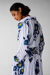 Cotton and Clay_White Floral Print Jacket And Trouser Set _at_Aza_Fashions