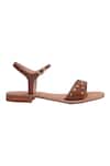 Nine By Janine_Tan Studs Leather Rivet Detail Flats _Online_at_Aza_Fashions