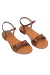 Buy_Nine By Janine_Tan Studs Leather Rivet Detail Flats _at_Aza_Fashions