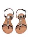 Shop_Nine By Janine_Black Chains And Gold Ornament Flats _at_Aza_Fashions