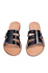 Shop_Nine By Janine_Black Croco Embossed Slide Sandals _at_Aza_Fashions