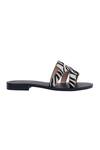 Nine By Janine_Multi Color Zebra Hair On Slide Flats _Online_at_Aza_Fashions