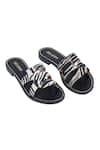 Buy_Nine By Janine_Multi Color Zebra Hair On Slide Flats _at_Aza_Fashions