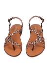 Shop_Nine By Janine_Tan Leather Strappy Flats _at_Aza_Fashions