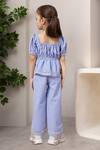 Shop_Petite Pomme_Blue Cotton Lace Striped Crop Top And Pant Set _at_Aza_Fashions