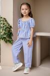 Buy_Petite Pomme_Blue Cotton Lace Striped Crop Top And Pant Set _Online_at_Aza_Fashions