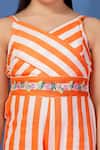 Buy Petite Pomme Orange Cotton Embroidery Peach Striped Sleeveless V-neck Jumpsuit Online at Aza Fashions Buy_Petite Pomme_Orange Cotton Embroidery Peach Striped Sleeveless V-neck Jumpsuit _Online_at_Aza_Fashions