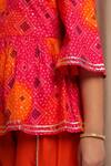 Petite Pomme_Orange Cotton Bandhani Printed Top And Dhoti Set_Online_at_Aza_Fashions