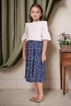 Petite Pomme_White Cotton, Rayon Off Shoulder Top And Skirt Set _Online_at_Aza_Fashions