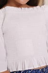 Buy_Petite Pomme_White Cotton, Rayon Off Shoulder Top And Skirt Set _Online_at_Aza_Fashions