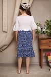 Shop_Petite Pomme_White Cotton, Rayon Off Shoulder Top And Skirt Set _at_Aza_Fashions
