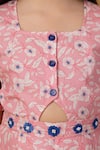 Petite Pomme_Pink Cotton Embroidery Floral Long Jumpsuit With Detailing _Online_at_Aza_Fashions