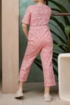 Shop_Petite Pomme_Pink Cotton Embroidery Floral Long Jumpsuit With Detailing _at_Aza_Fashions