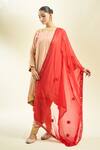 Shop_Samyukta Singhania_Embroidered Red Chiffon Dupatta_at_Aza_Fashions