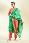 Shop_Samyukta Singhania_Green Silk Blend Dupatta_at_Aza_Fashions