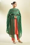 Buy_Samyukta Singhania_Bottle Green Silk Blend Dupatta_Online_at_Aza_Fashions