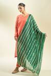 Shop_Samyukta Singhania_Bottle Green Silk Blend Dupatta_at_Aza_Fashions
