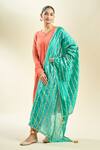 Shop_Samyukta Singhania_Turquoise Blue Silk Blend Dupatta_at_Aza_Fashions