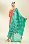 Samyukta Singhania_Turquoise Blue Silk Blend Dupatta_Online_at_Aza_Fashions