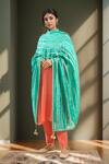 Buy_Samyukta Singhania_Turquoise Blue Silk Blend Dupatta_at_Aza_Fashions