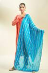 Samyukta Singhania_Aqua Blue Silk Blend Dupatta_Online_at_Aza_Fashions