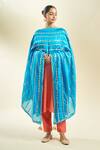 Buy_Samyukta Singhania_Aqua Blue Silk Blend Dupatta_Online_at_Aza_Fashions