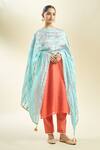 Samyukta Singhania_Sky Blue Silk Blend Dupatta_Online_at_Aza_Fashions