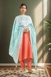Buy_Samyukta Singhania_Sky Blue Silk Blend Dupatta_at_Aza_Fashions