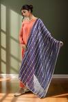 Buy_Samyukta Singhania_Navy Blue Silk Blend Dupatta_at_Aza_Fashions
