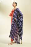 Buy_Samyukta Singhania_Navy Blue Silk Blend Dupatta_Online_at_Aza_Fashions