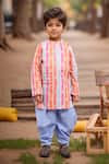 Buy_Arihant Rai Sinha_Multi Color Cotton Striped Kurta And Dhoti Set _at_Aza_Fashions
