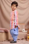 Arihant Rai Sinha_Multi Color Cotton Striped Kurta And Dhoti Set _Online_at_Aza_Fashions